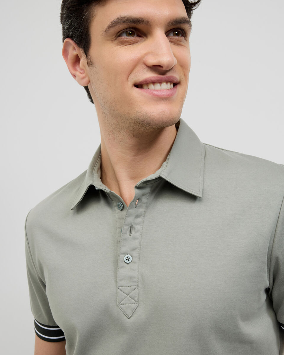 Stripe Travel Polo, Sage, hi-res